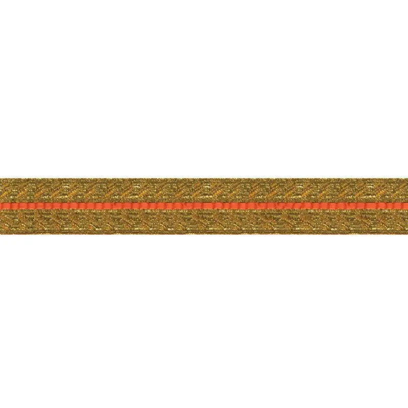 19mm Gold Orange Cotton Metalised Polyester  Composite Lace wyedean