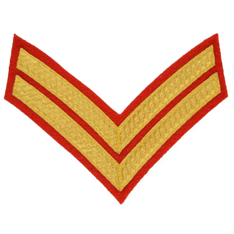 2 Bar Chevrons Corporal Service Stripe British Army Badge wyedean