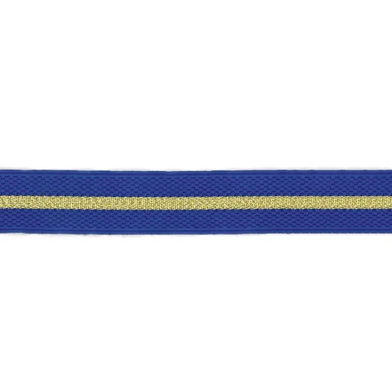 25mm Blue and Gold Striped Polyester Composite Lace wyedean