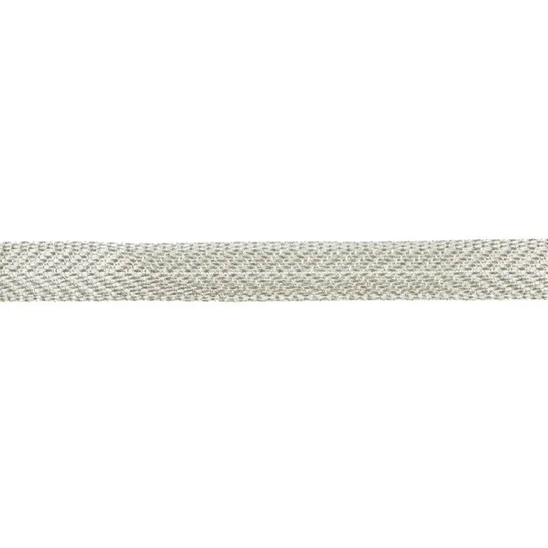 8mm Silver Metallised Polyester 1010 Herringbone Lace wyedean