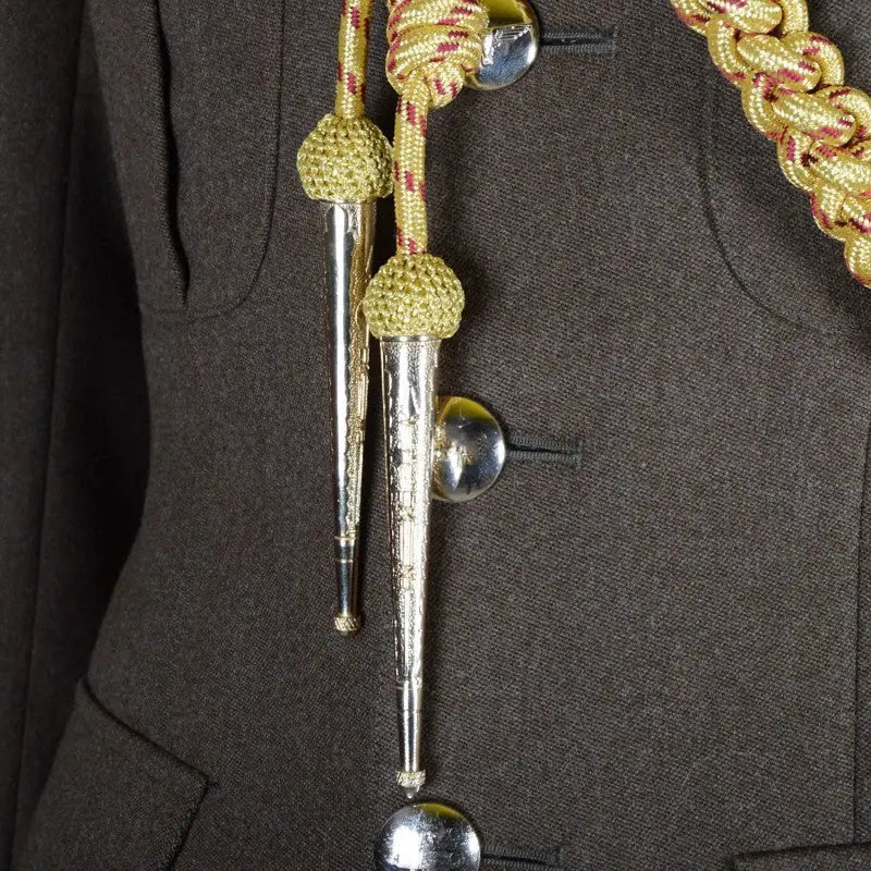 British Army No 3 Gold with Crimson Fleck Aiguillette Left Shoulder wyedean