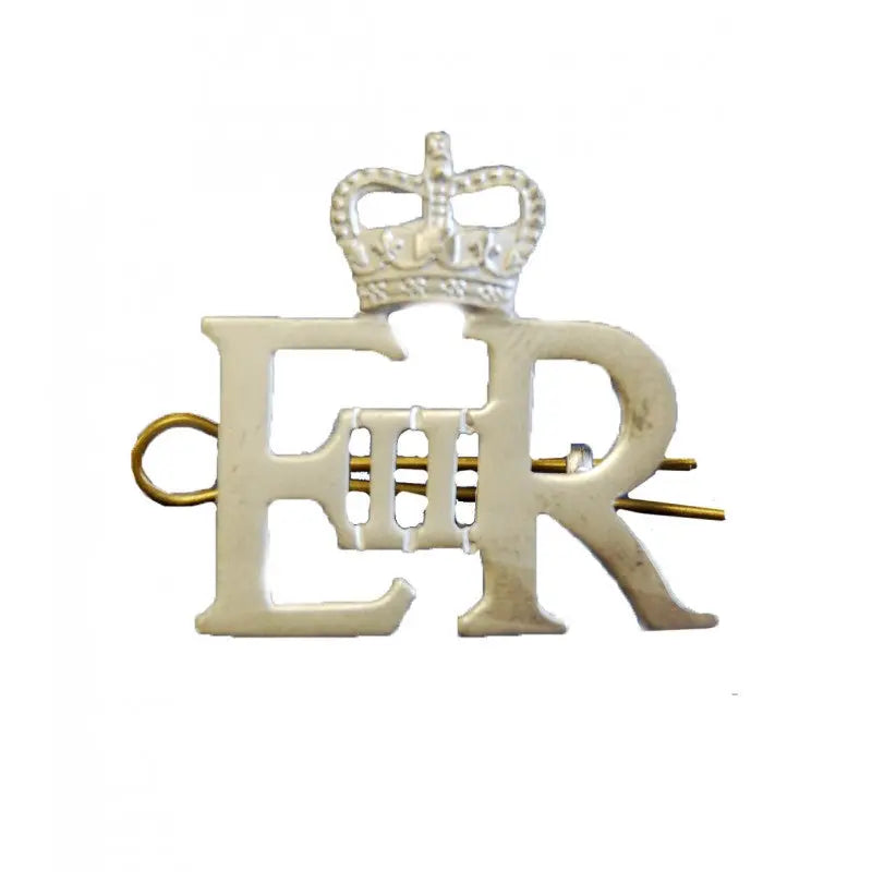 Distintivo Esercito Britannico EIIR Cifra Reale E Corona In Oro - 2,5x2,5 Cm, Metallo Dorato, NSN 8455-99-860-0329