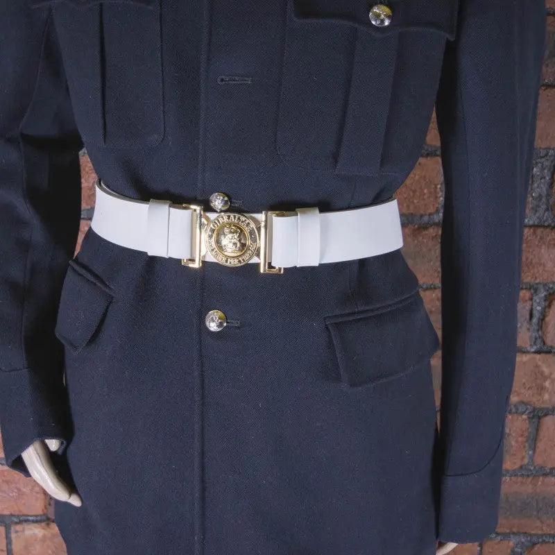 Genuine Extra Large (XL) White PVC Parade Waist Belt Royal Marines