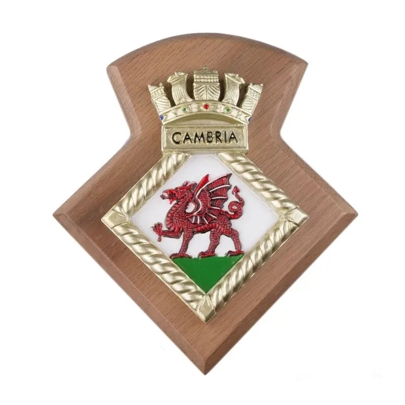 HMS Cambria Royal Navy Unit Crest / Plaque wyedean