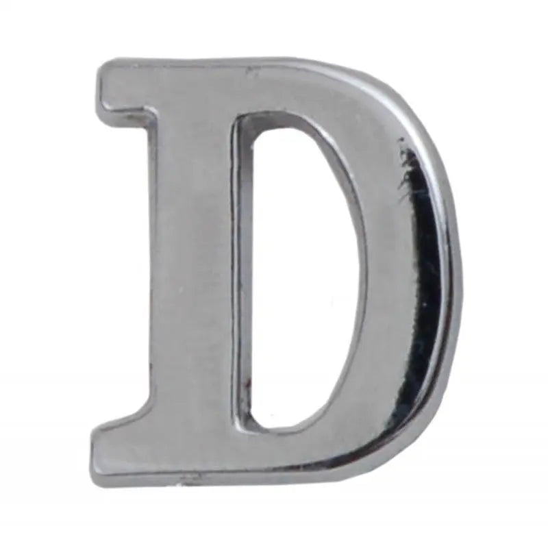 Silver Metallic Letter D With Clutch Pin wyedean