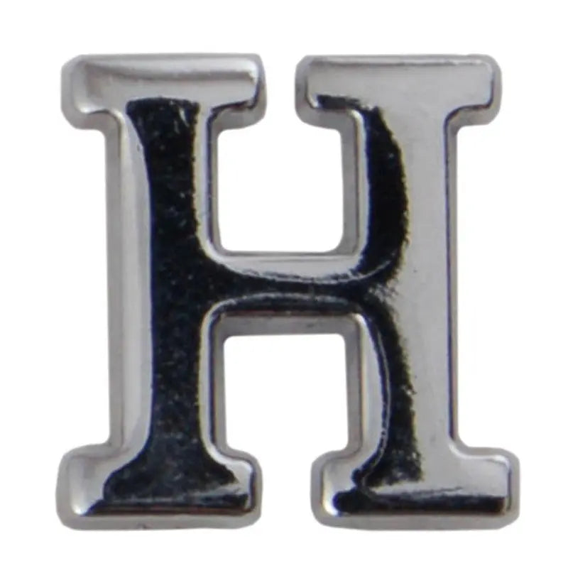 Silver Metallic Letter H With Clutch Pin wyedean
