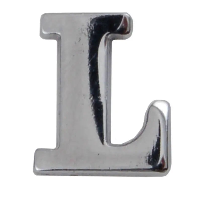 Silver Metallic Letter L With Clutch Pin wyedean