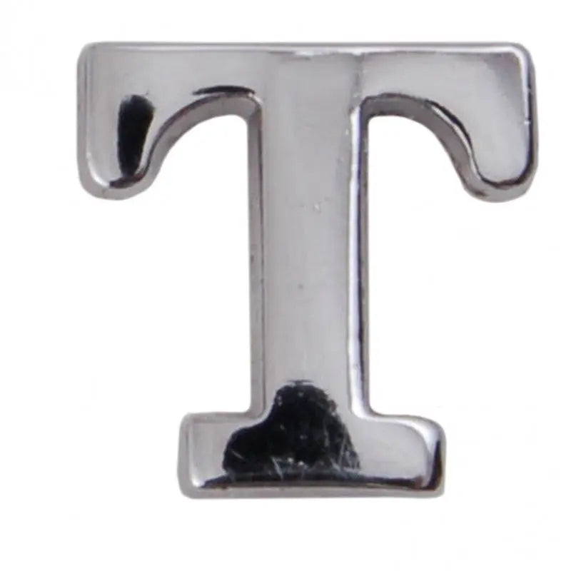 Silver Metallic Letter T With Clutch Pin wyedean