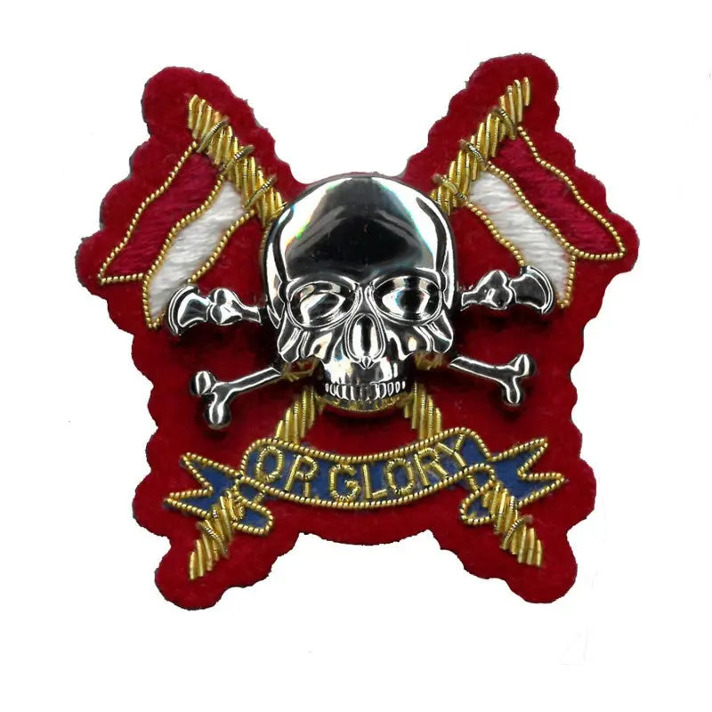 The Royal Lancers Officers Hand Embroidered British Army Cap Badge wyedean