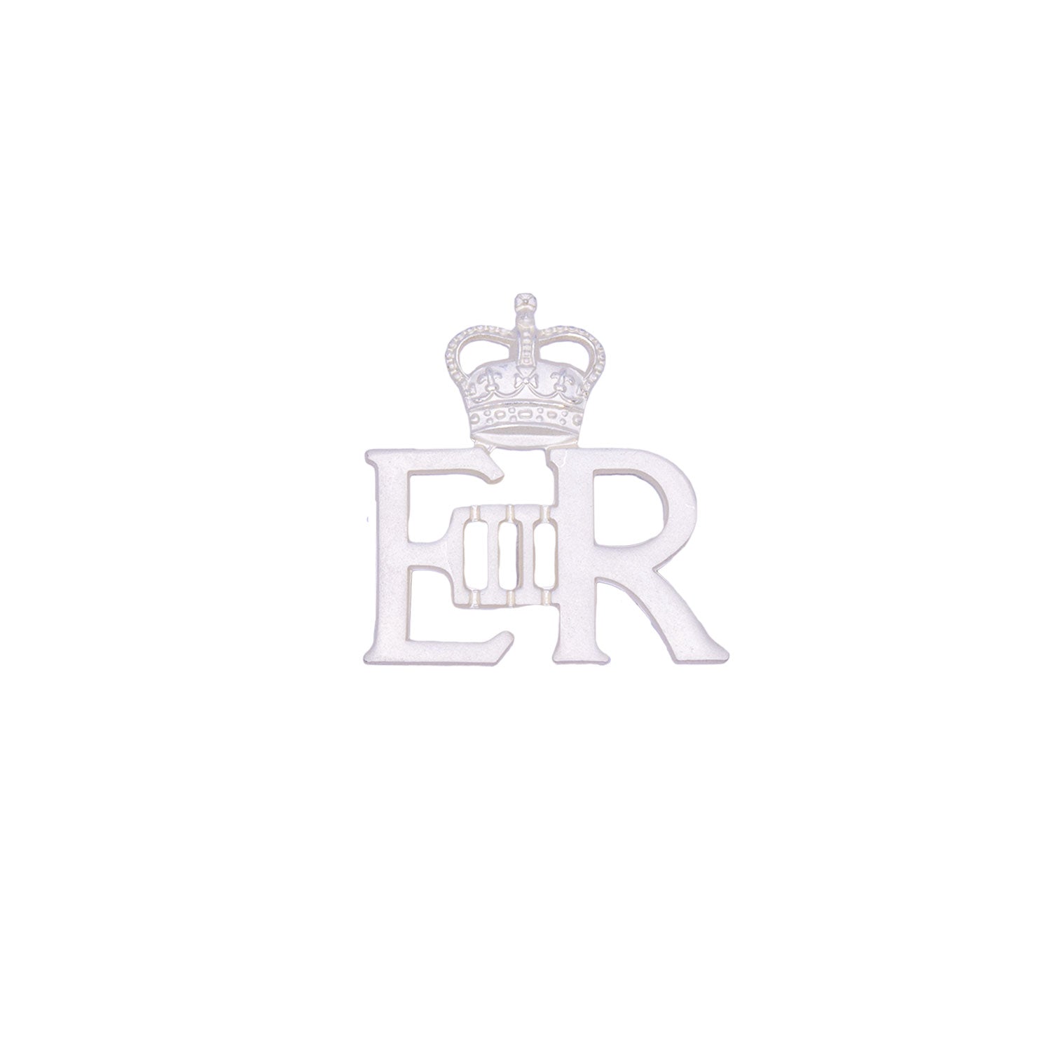 EIIR Large Silver Royal Cypher and Crown British Army Metal Badge