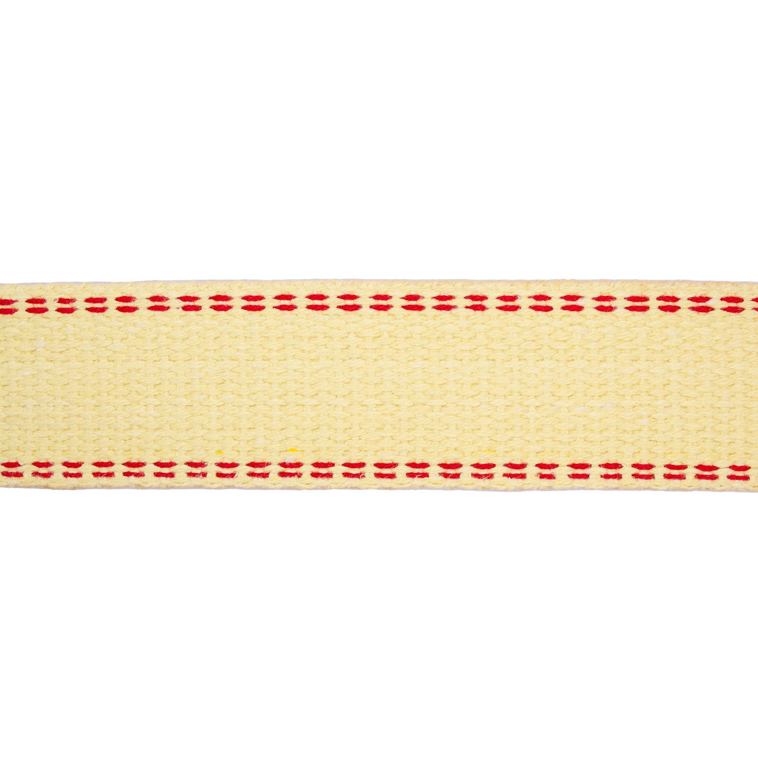 Para Aramid Double Plain Weave Yellow Webbing with Red Stripe