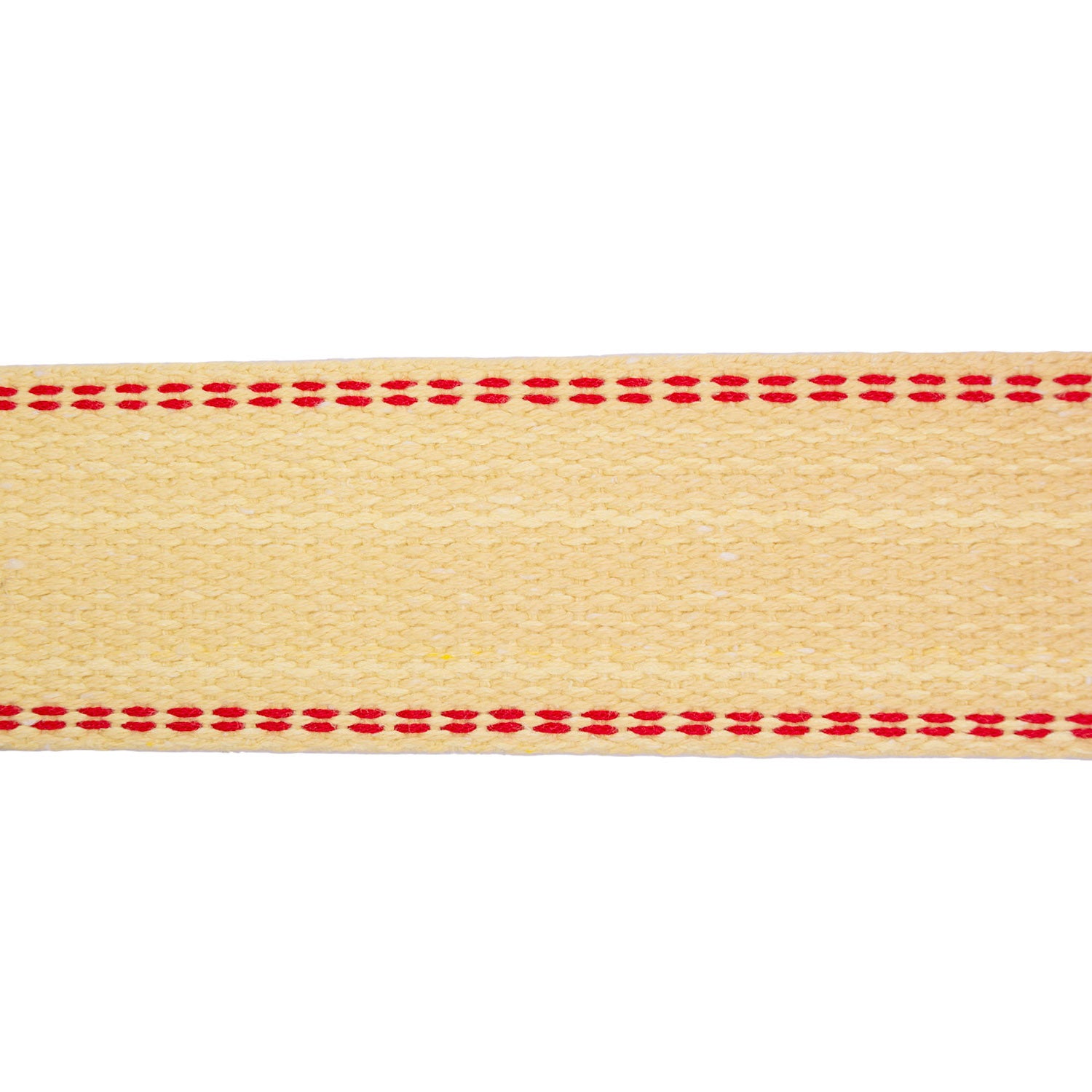 Para Aramid Double Plain Weave Yellow Webbing with Red Stripe