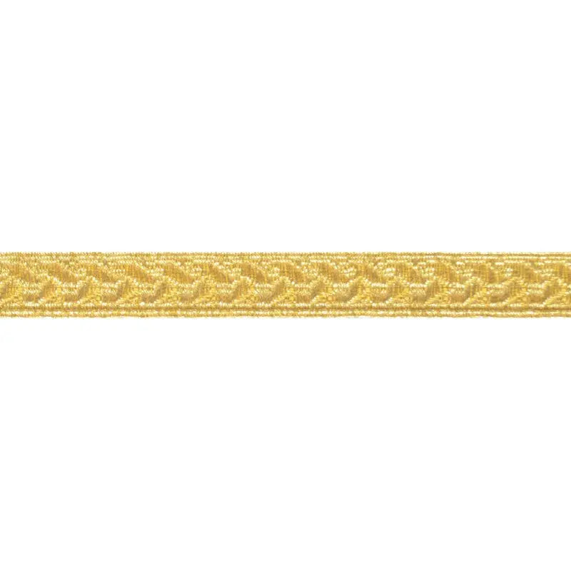 14mm Gold Metallised Polyester Palmleaf Lace wyedean