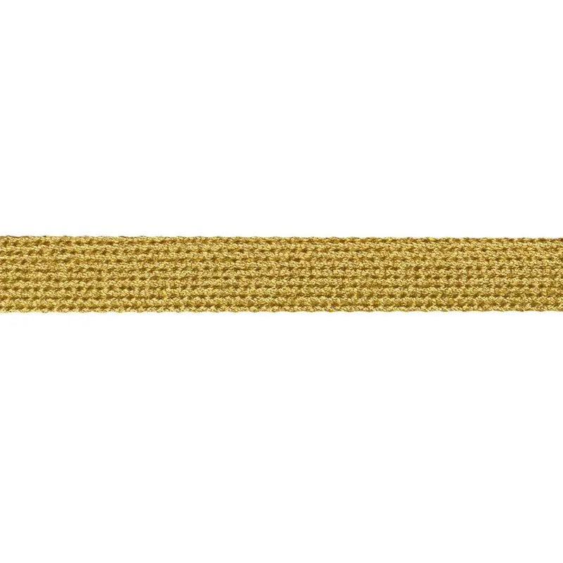 19mm Gold Metallised Polyester Hercules Flat Braid wyedean