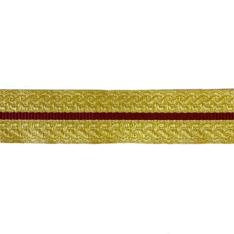 22mm Gold 213 Maroon Metalised Polyester  Composite Lace wyedean