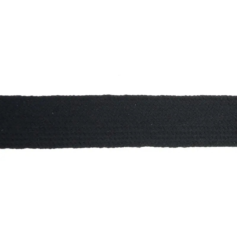 25mm Black Worsted Flat Braid wyedean