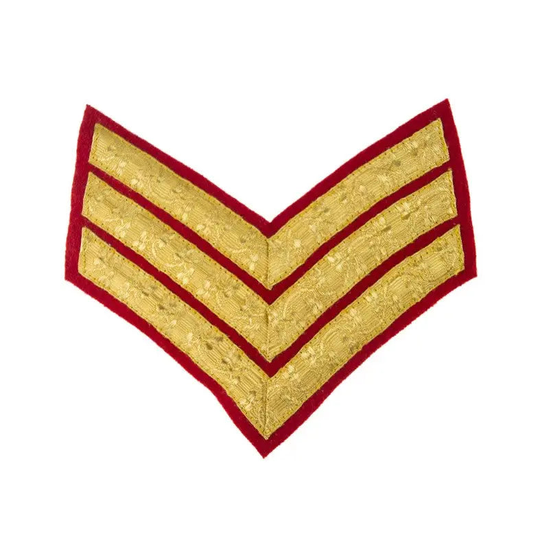 3 Bar Chevron Sergeant (Sgt) Queens Royal Hussars Service Stripe British Army Badge wyedean