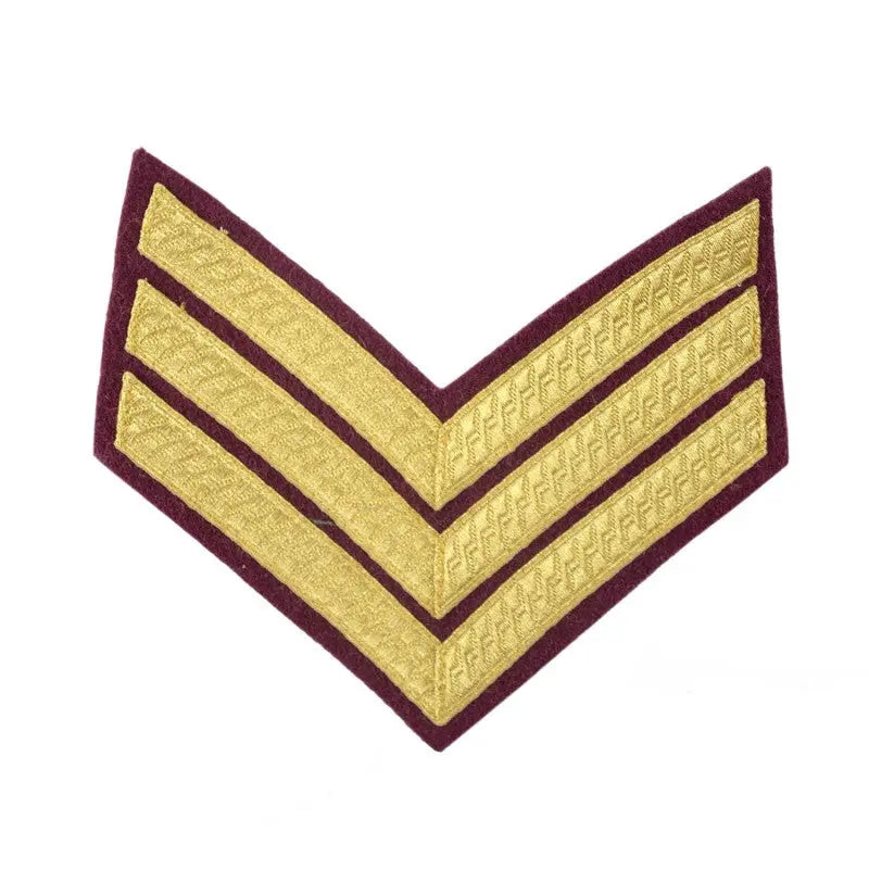 3 Bar Chevrons Sergeant (Sgt) Royal Army Veterinary Corps, King's Royal Hussars, Royal Army Medical Corps, Parachute Regiment British Army wyedean