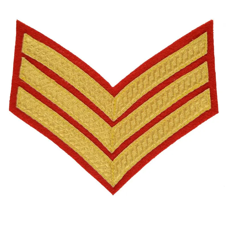 3 Bar Chevrons Sergeant (Sgt) Service Stripe British Army Badge wyedean