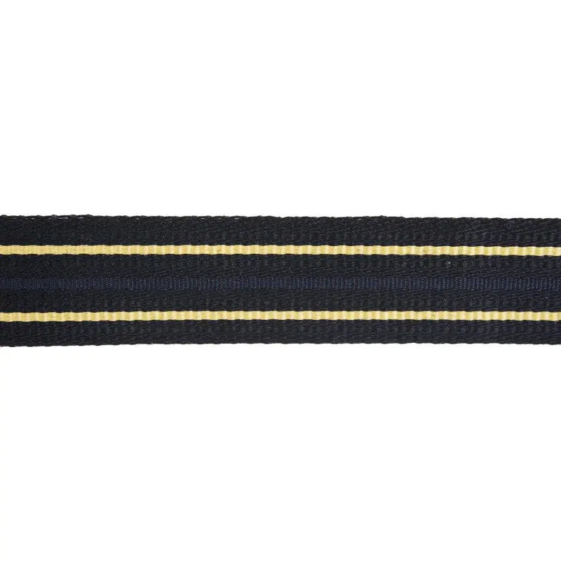 32mm Canadian 2 Bar Black/Gold/Navy Cotton Ranking Lace wyedean