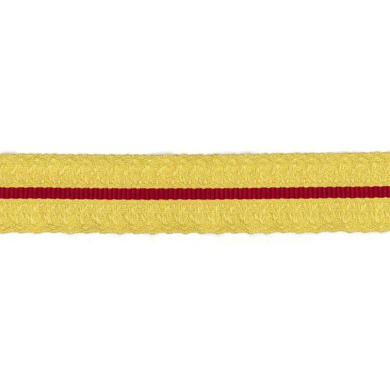 32mm Gold Red Cotton Metalised Polyester  Palmleaf Lace wyedean