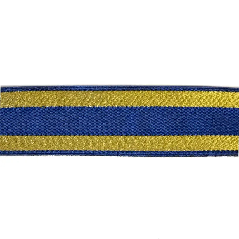 38mm Blue and Gold Striped Polyester Composite Lace wyedean
