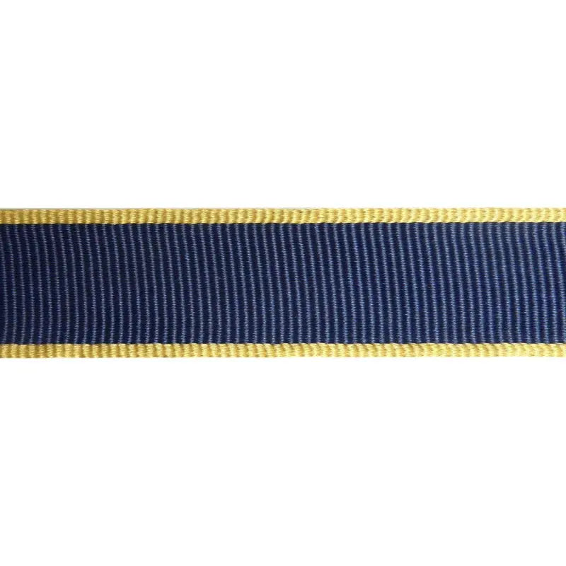 38mm Gold/Navy Blue Petersham Ribbon Plain Weave wyedean