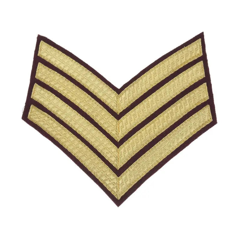 4 Bar Chevrons Drum Major Parachute Regiment, King's Royal Hussars, RAVC, RAMC Service Stripe Army Badge wyedean