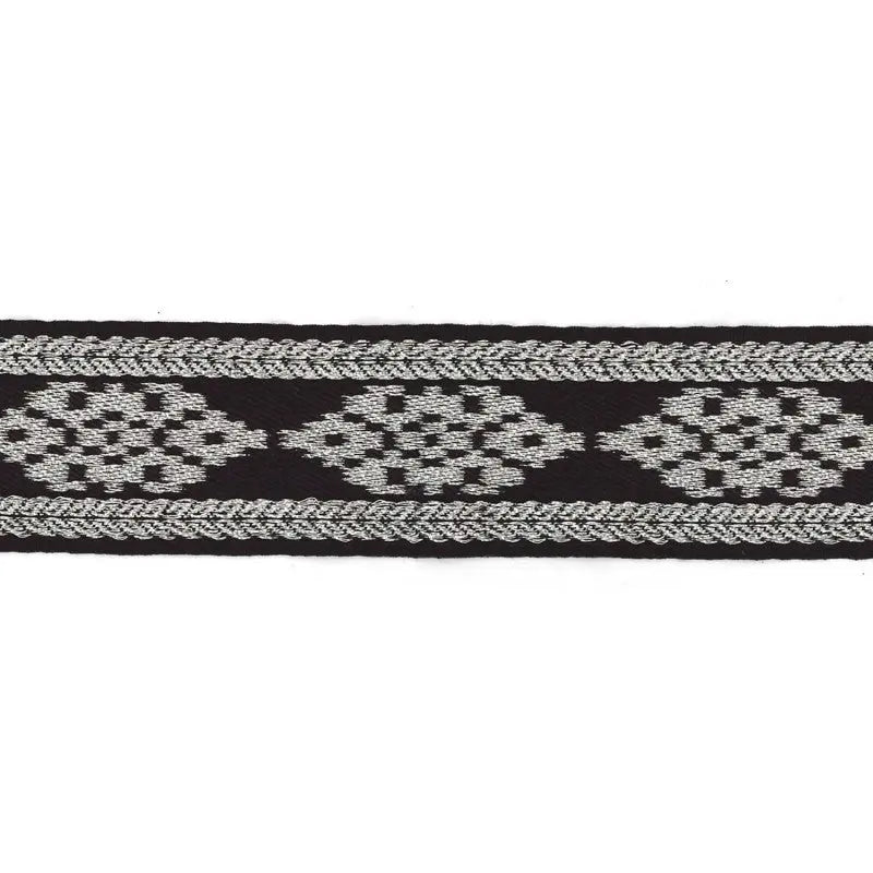 40mm Black Silver Bulk Polyester Composite Lace wyedean
