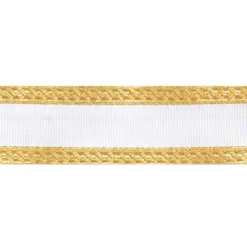 40mm Gold White Metallised Polyester Composite Lace wyedean