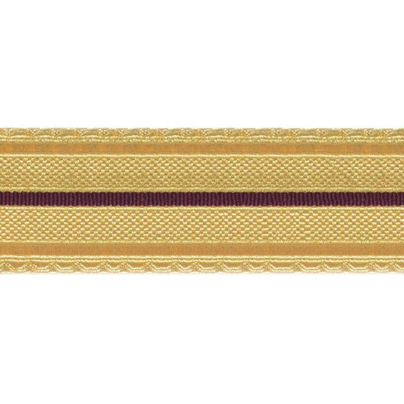 44mm Gold Dark Maroon Metallised Polyester Composite Lace wyedean