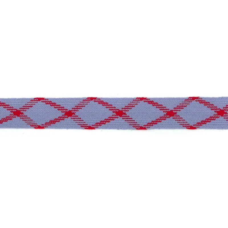 44mm Light Blue and Scarlet Diamond Worsted Flat Braid wyedean