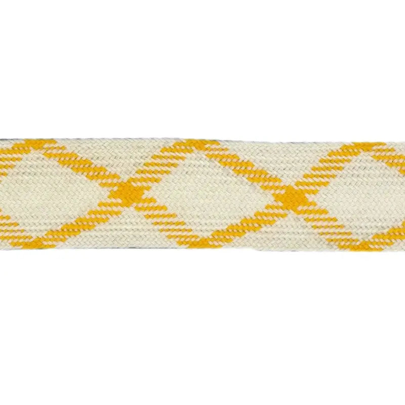 48mm Ecru White and Indian Yellow Worsted Flat Braid wyedean