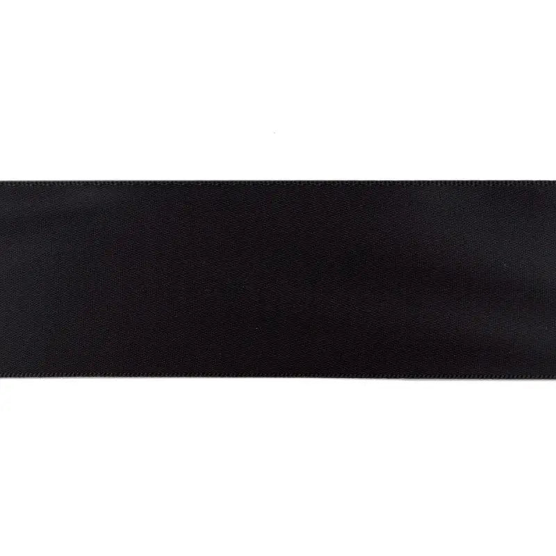 50mm Plain Weave Ribbon Black Satin wyedean