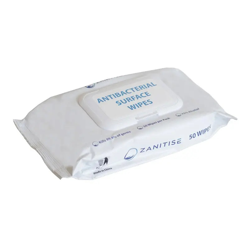 Antibacterial Surface Wipes Zanitise 75% Alcohol 50 Wipes wyedean