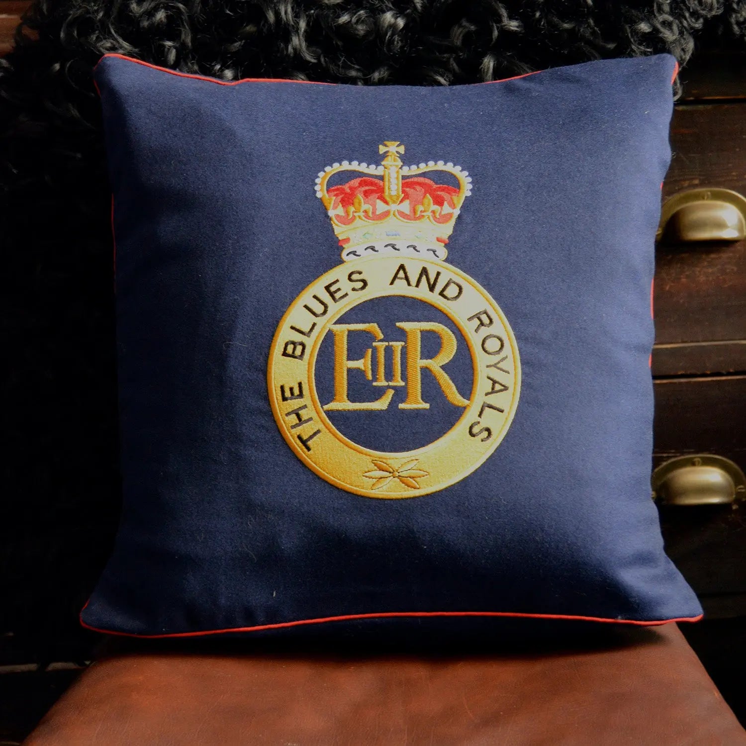 Blues & Royals Insignia Embroidered Cushion Cover wyedean