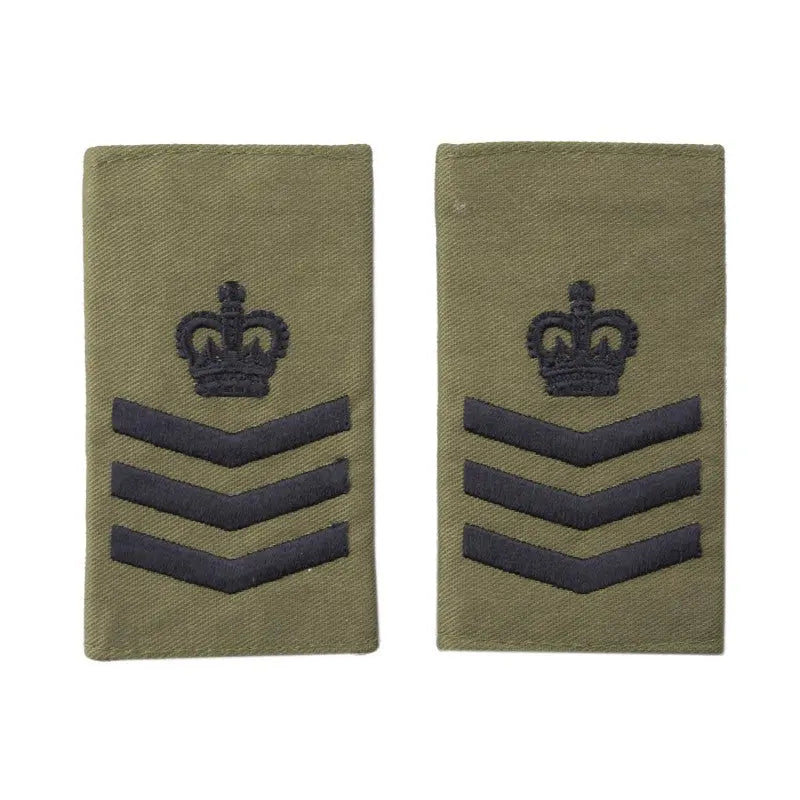 Colour Sergeant Olive Green Slider Epaulette Badge Sea Cadets wyedean