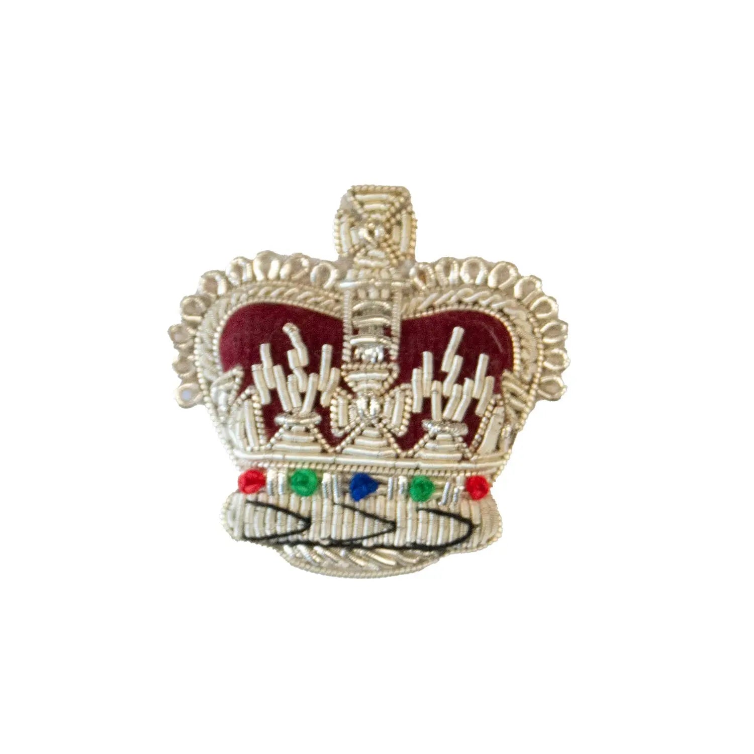 Hand Embroidered Silver Gilt Crown Badge wyedean
