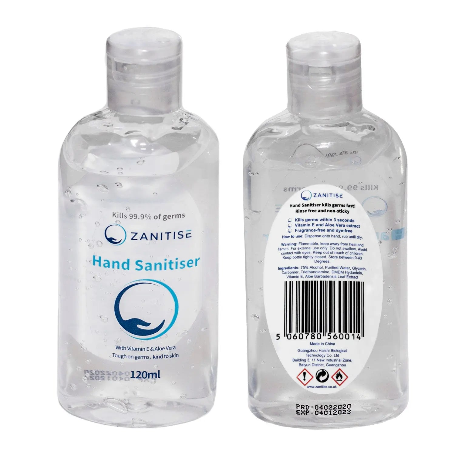 Hand Sanitiser Antibacterial Zanitise 120ml 75% Alcohol wyedean