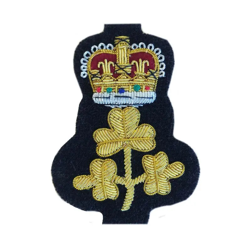 Irish Shamrock Lord-Lieutenant Cap Badge Hand Embroidered wyedean
