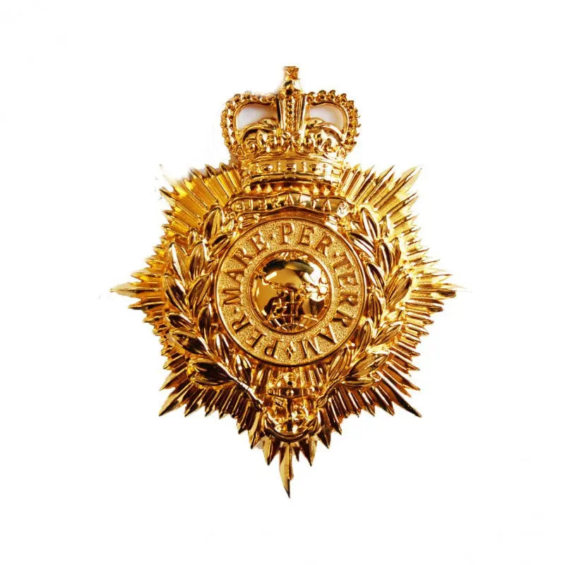 Royal Marine Band Service Helmet Brass Insignia Badge wyedean