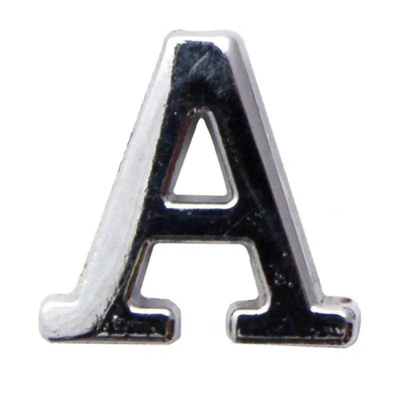 Silver Metallic Letter A With Clutch Pin wyedean