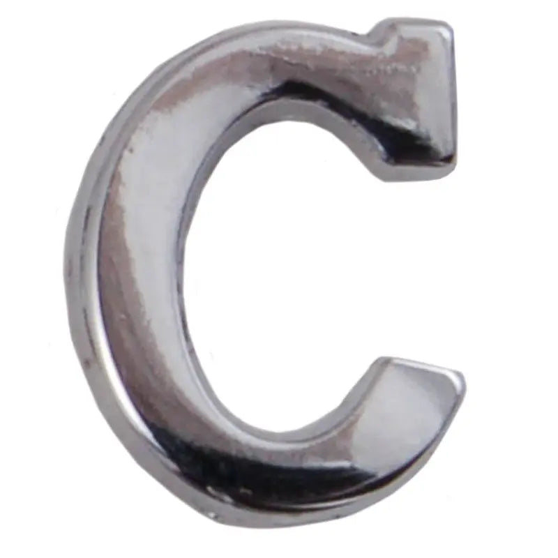 Silver Metallic Letter C With Clutch Pin wyedean