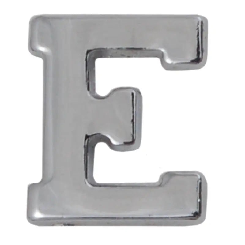 Silver Metallic Letter E With Clutch Pin wyedean