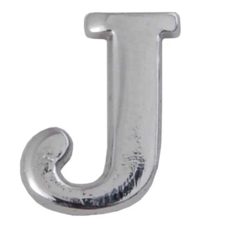 Silver Metallic Letter J With Clutch Pin wyedean