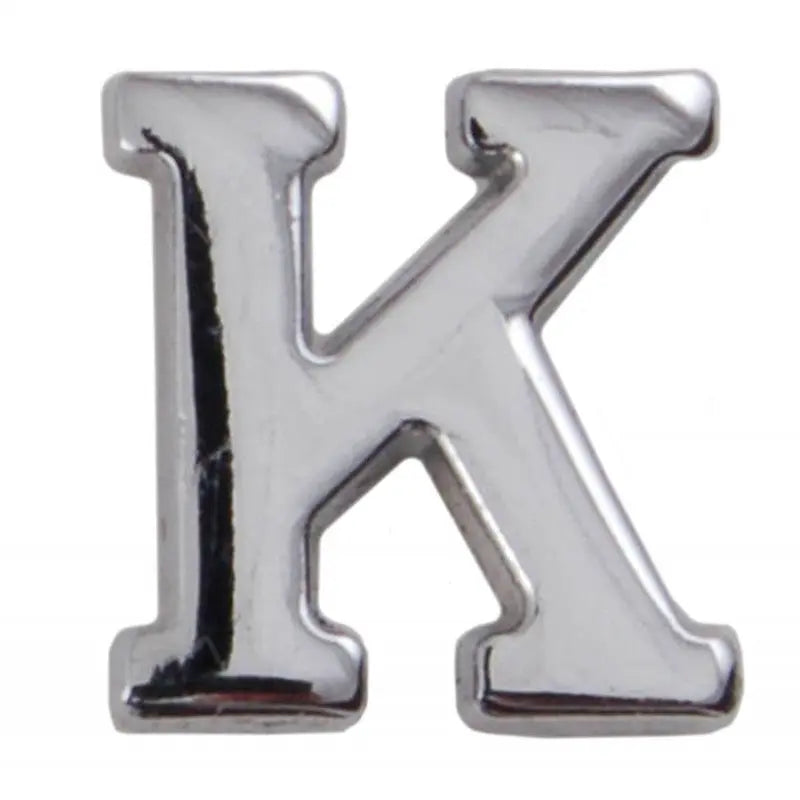 Silver Metallic Letter K With Clutch Pin wyedean