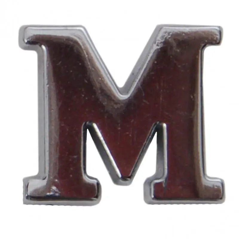 Silver Metallic Letter M With Clutch Pin wyedean