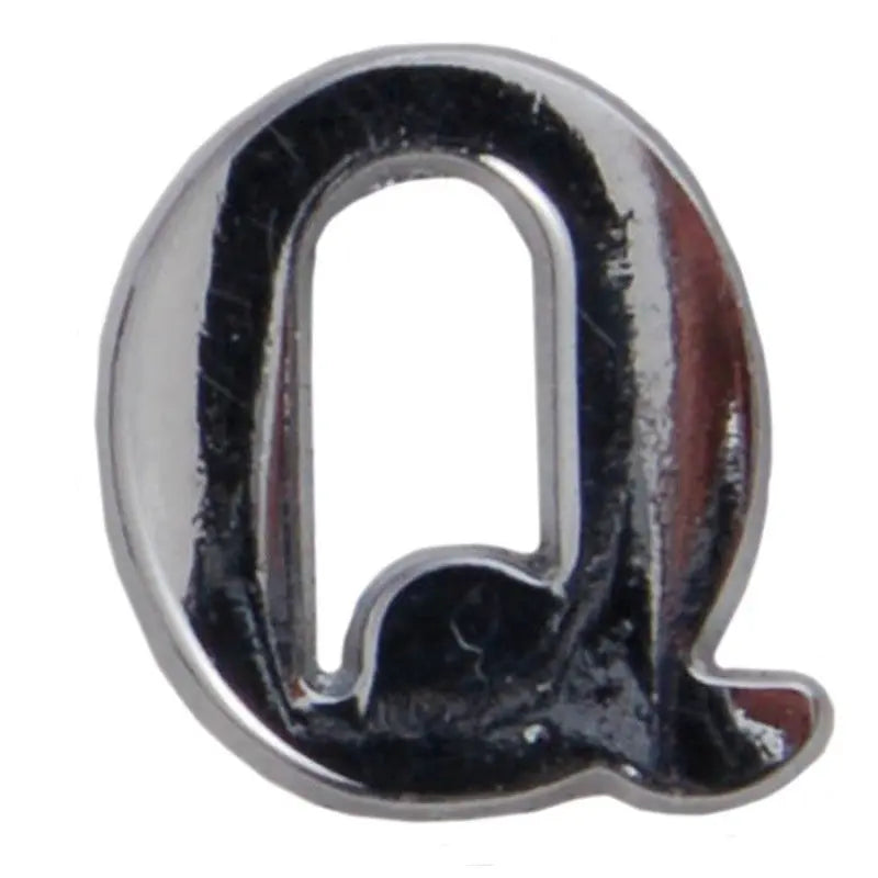Silver Metallic Letter Q With Clutch Pin wyedean