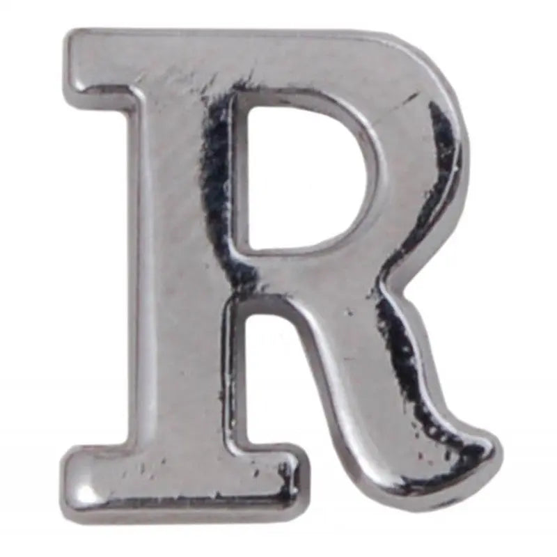 Silver Metallic Letter R With Clutch Pin wyedean