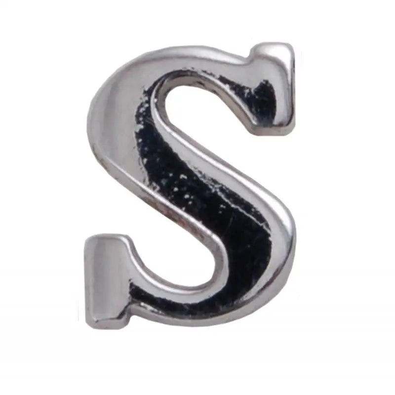 Silver Metallic Letter S With Clutch Pin wyedean